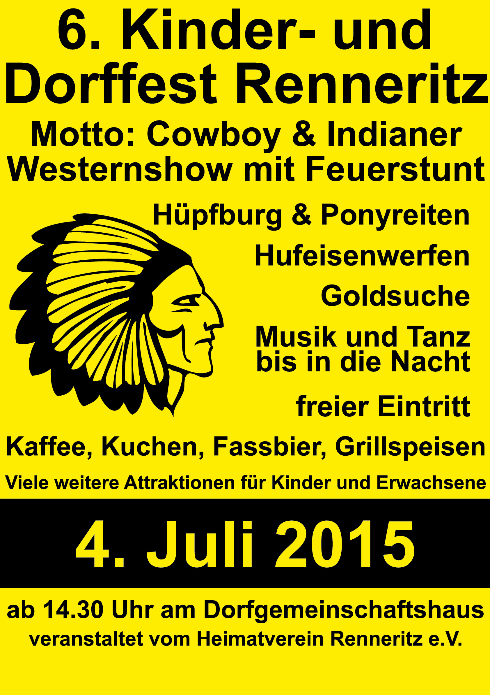 Plakat Kinderfest Dorffest Renneritz 2015